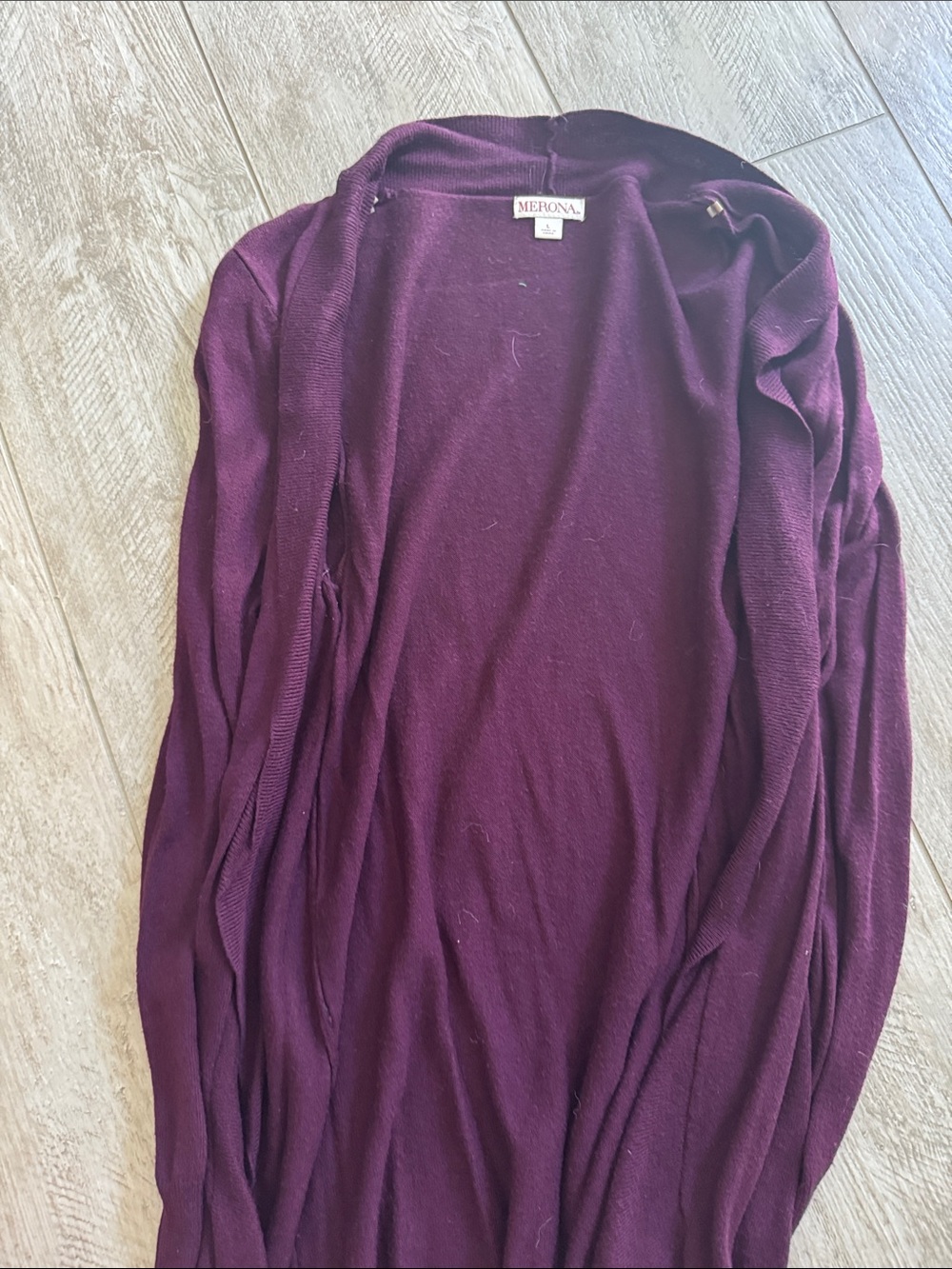 Merona Plum Open-Front Lightweight Cardigan